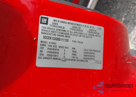 2008 Chevrolet Silverado 1500 Lt2 from USA, damaged, VIN 3GCEK13308G111120